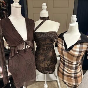 3 piece great condition Brown and Tan Women's Dress Set
